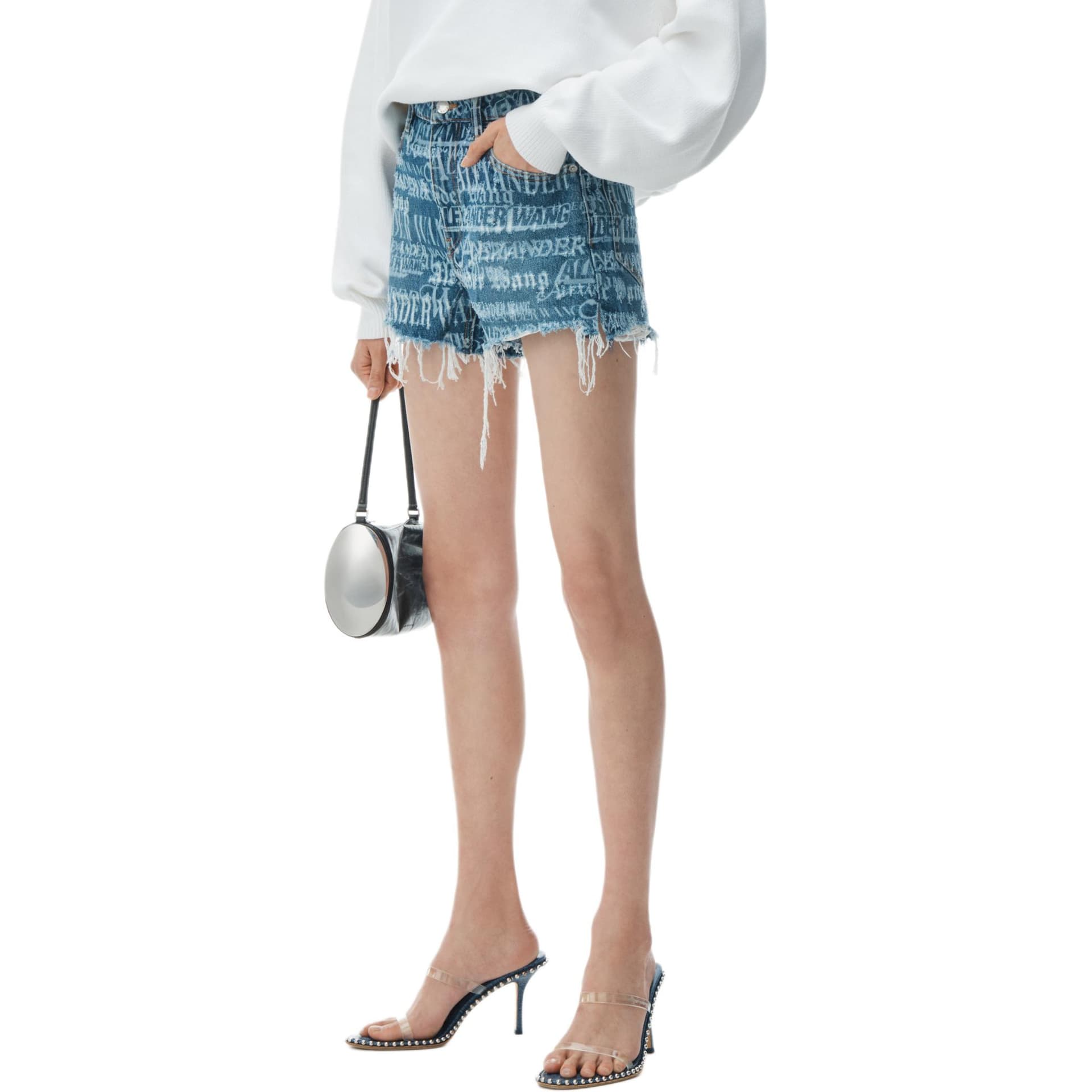 Alexander Wang SS24 Джинсовые шорты Женские Индиго - изображение 4