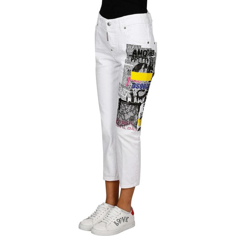 Джинсы DSQUARED 2 Белые Женские Джинсы - изображение 4