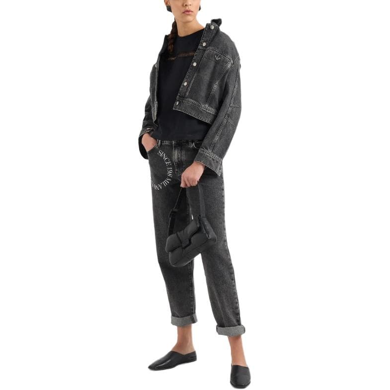 Футболка EMPORIO ARMANI T-рубашка женская черная - изображение 4
