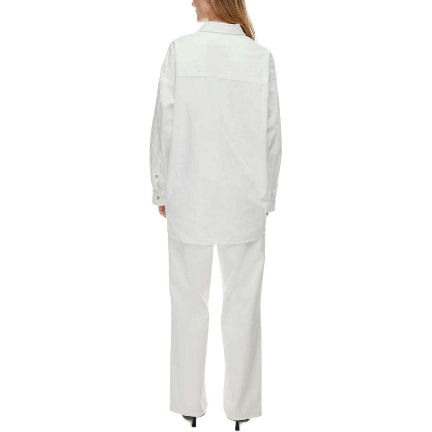 Блузка ARITZIA Деним FORUM 80-е Комфортный Деним Рубашка Женская Белый White - изображение 3