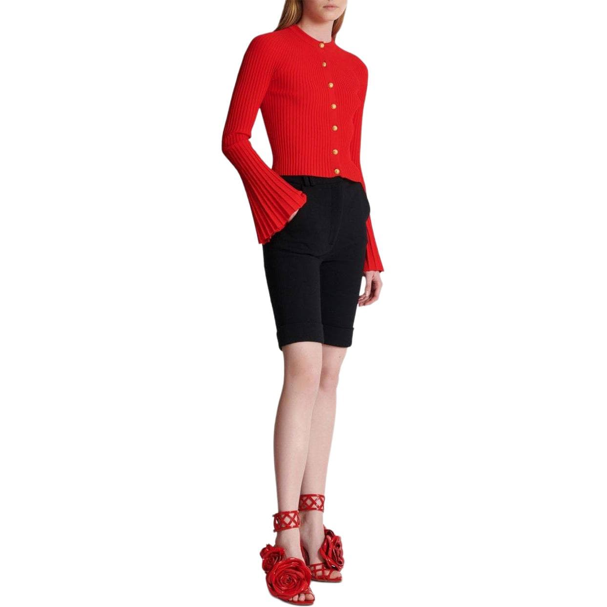 Кофта BALMAIN Красный Женский Трикотаж - изображение 4