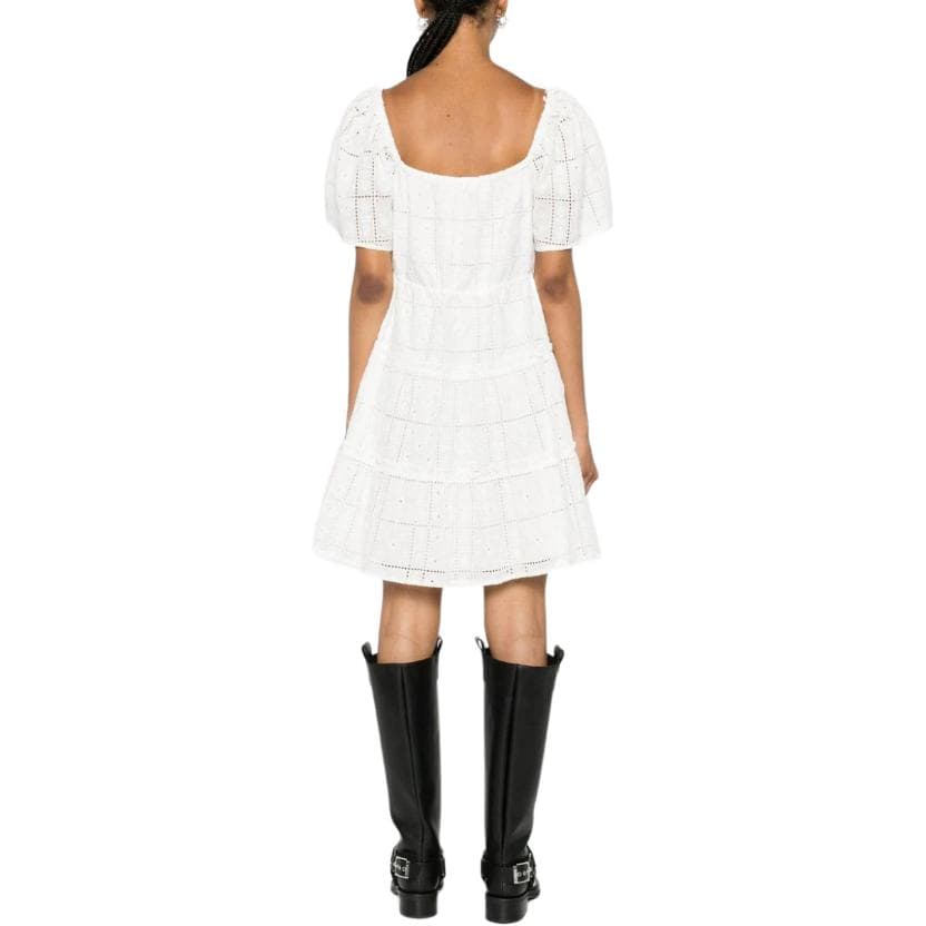 Платье GANNI Короткий Sleeved Платье Women's White - изображение 2