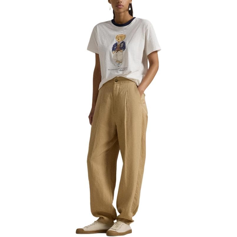 Футболка Polo Ralph Lauren Polo Bear T Рубашка Женская Белая Прямой крой Версия - изображение 2