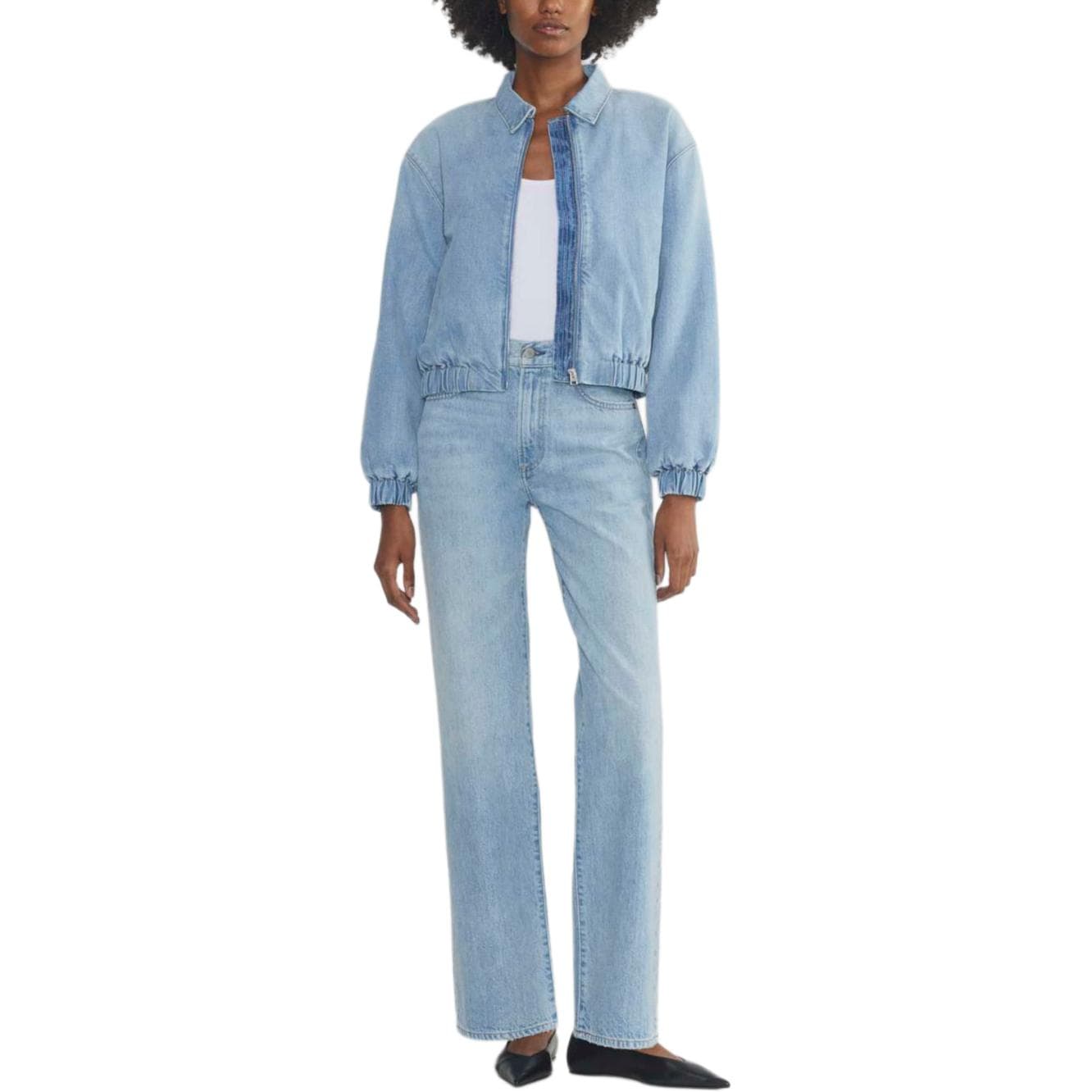 ARITZIA FW24 Деним FORUM The '90s Деним Bomber Куртка из денима Женская BLEU Taboo Синий Taboo - изображение 3