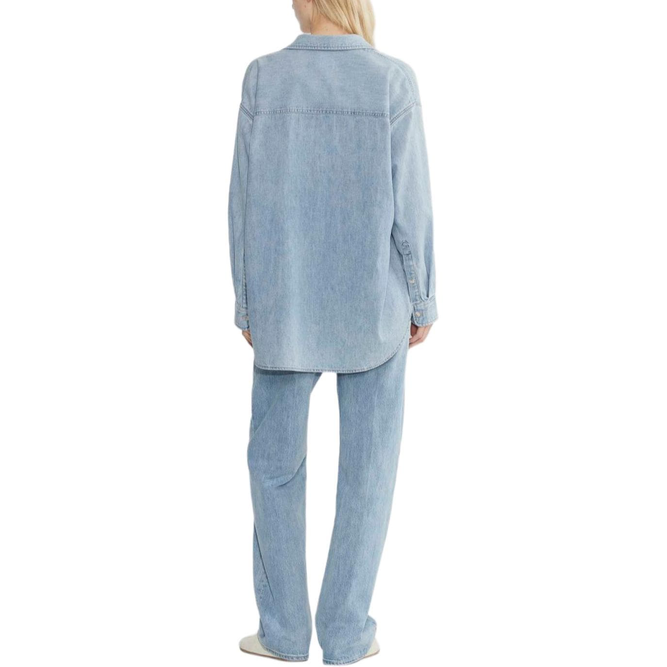 Блузка ARITZIA Деним FORUM 80-е Уютный Деним Рубашка Женская Pctr Ths BLEU Pctr Синий - изображение 4