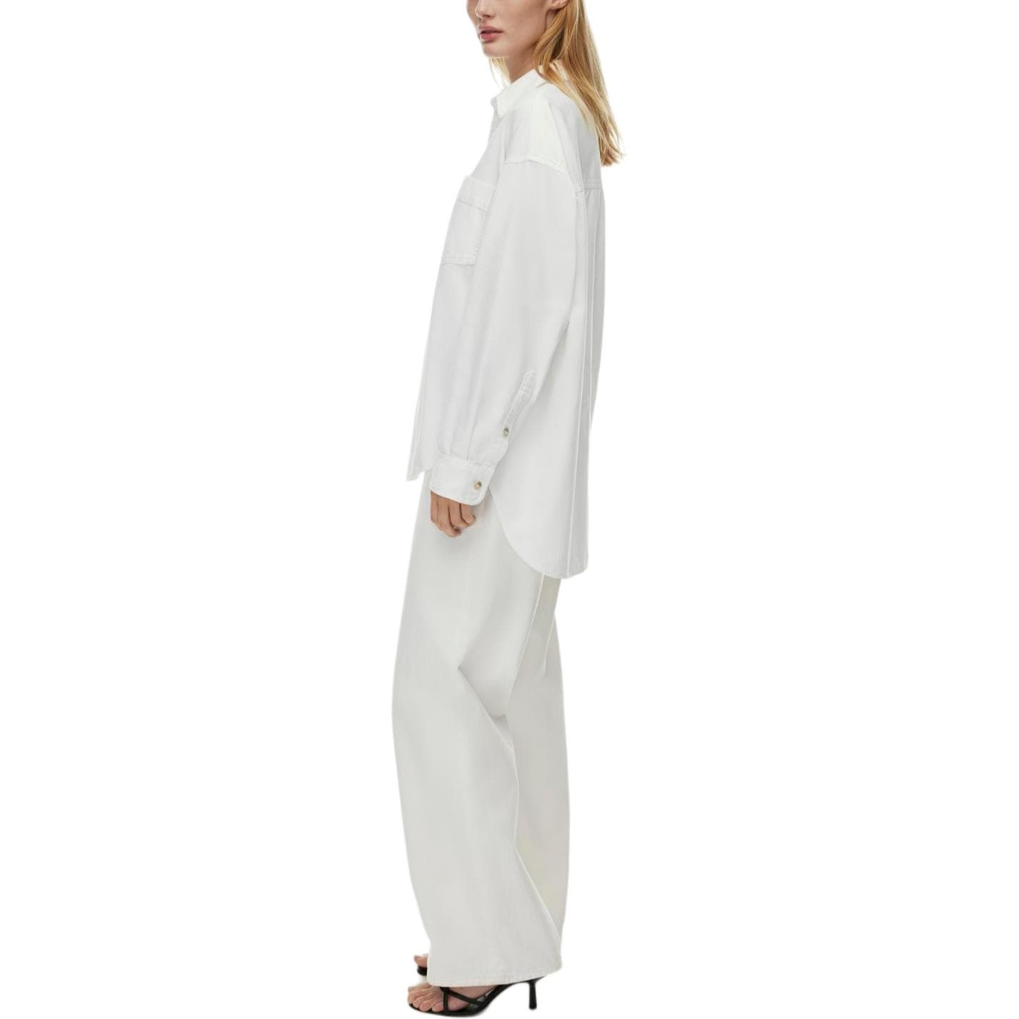 Блузка ARITZIA Деним FORUM 80-е Комфортный Деним Рубашка Женская Белый White - изображение 5