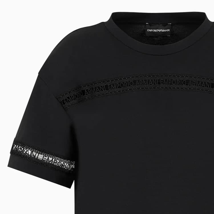 Футболка EMPORIO ARMANI T-рубашка женская черная - изображение 5