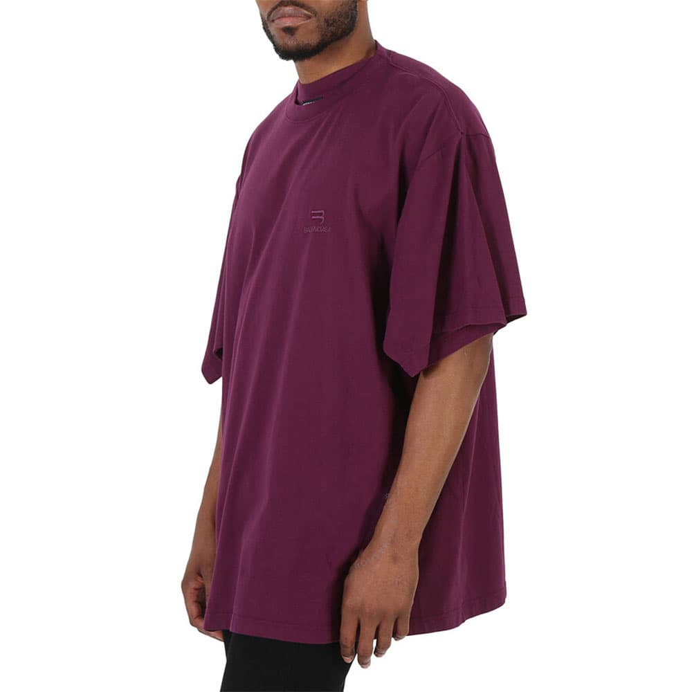 Футболка Balenciaga Logo Embroidered T-Shirt Purple - изображение 5