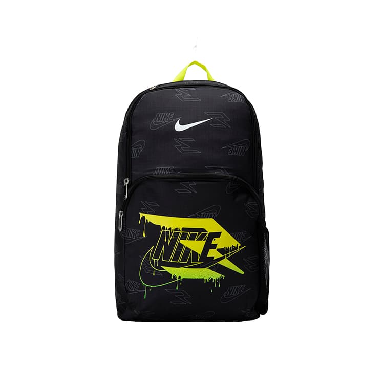 Рюкзак Nike Полиэстеровый Рюкзак Стандартный (Стандартный) Унисекс Глубокий Черный и Лаймово-Зеленый - изображение 1