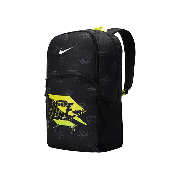 Рюкзак Nike Полиэстеровый Рюкзак Стандартный (Стандартный) Унисекс Глубокий Черный и Лаймово-Зеленый - изображение 2
