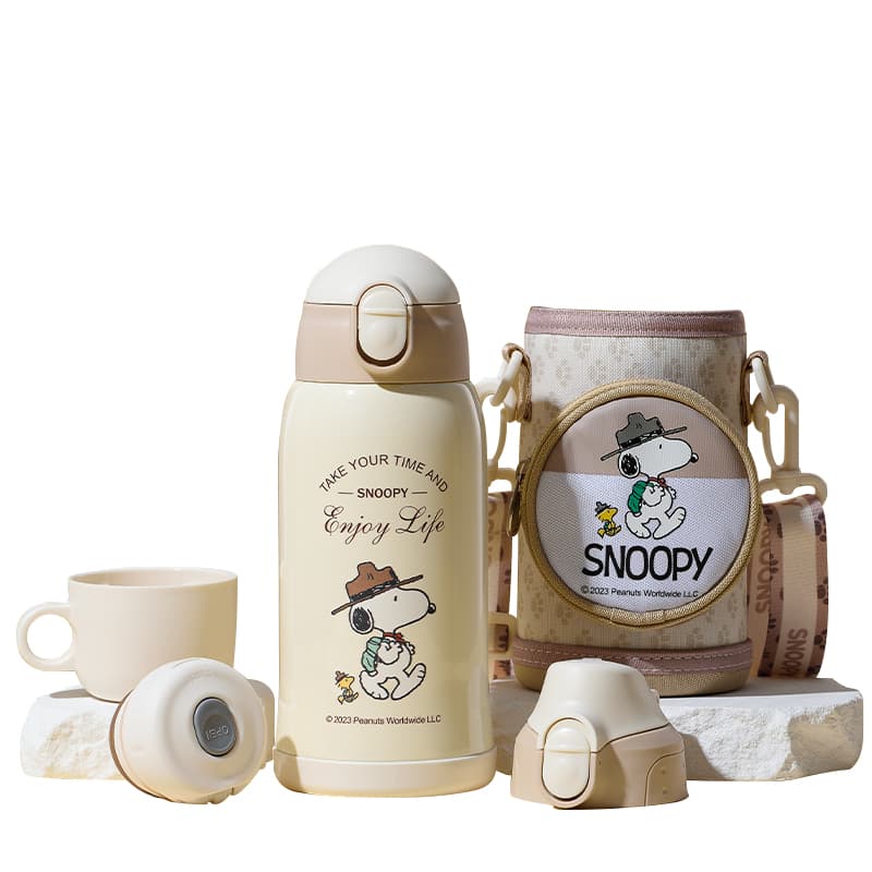 SNOOPY Детская термокружка из нержавеющей стали 316 мужская и женская практичная чашка для воды объем 600 мл - изображение 1