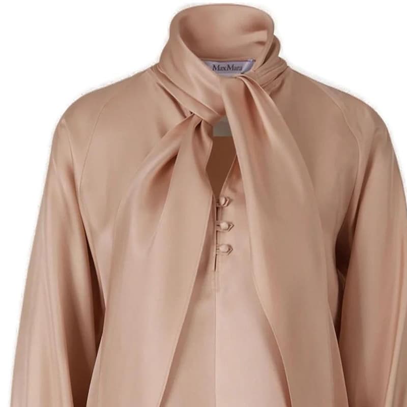 Блузка MaxMara Рубашка Женская Телесно-розовая - изображение 3