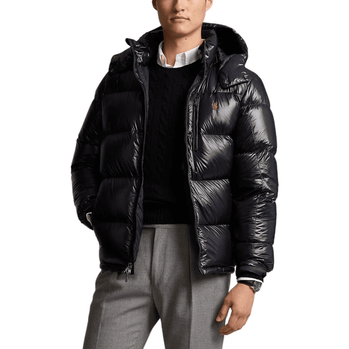 Зимняя куртка Polo Ralph Lauren Мужской пуховик черного цвета - изображение 2