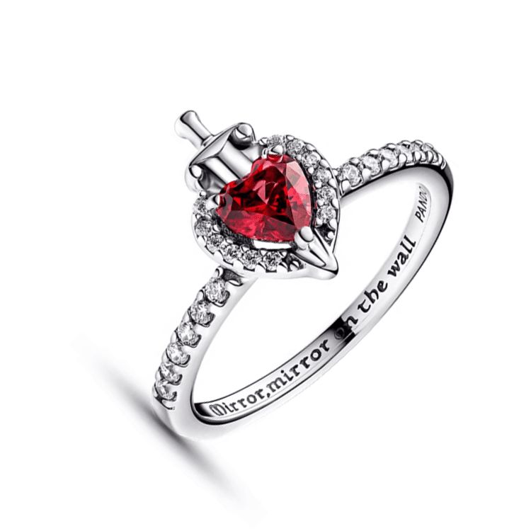 Кольцо Pandora Серебро 925 пробы и стекло Кольца с кубическим цирконием Женские Красные - изображение 2
