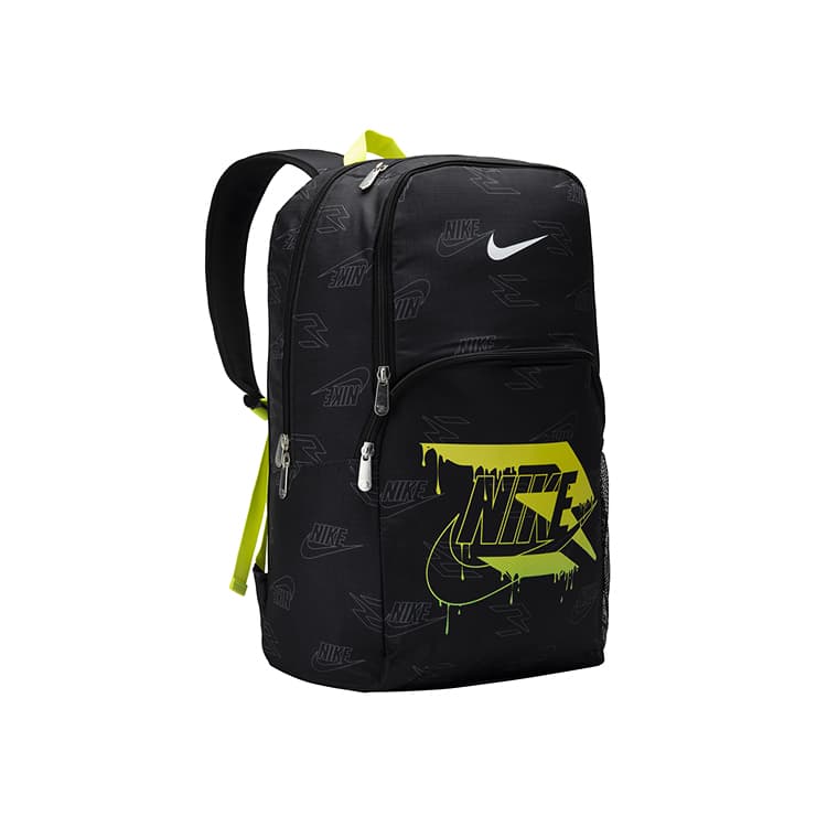 Рюкзак Nike Полиэстеровый Рюкзак Стандартный (Стандартный) Унисекс Глубокий Черный и Лаймово-Зеленый - изображение 3