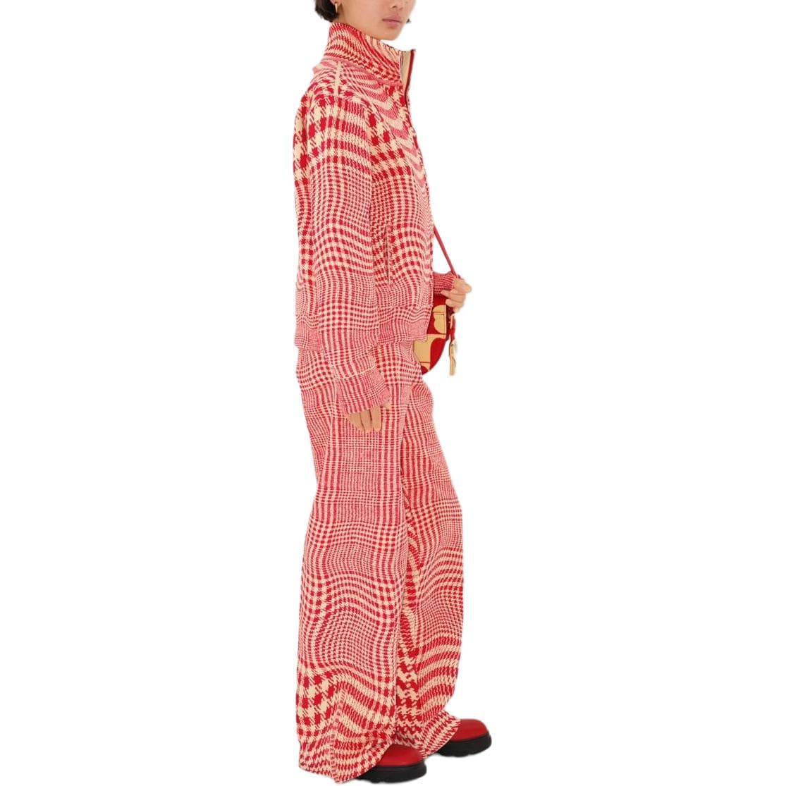 Штаны Burberry Warped Houndstooth Nylon Blend Track Pants - изображение 5