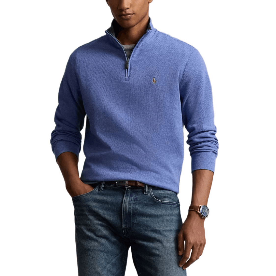 Худи Polo Ralph Lauren FW24 Толстовка мужская с эффектом потертости Королевский синий - изображение 3