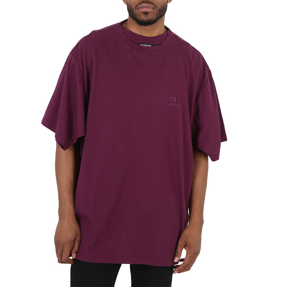 Футболка Balenciaga Logo Embroidered T-Shirt Purple - изображение 3