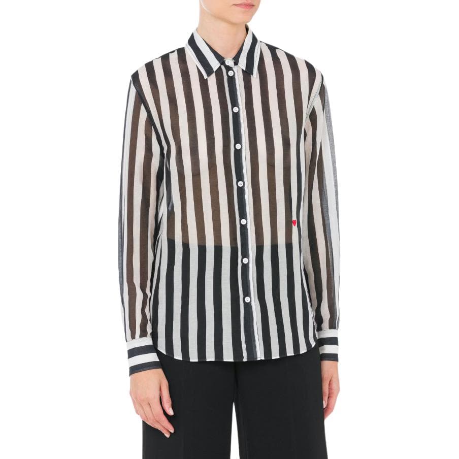 Блузка MOSCHINO Archive Stripes Cotton And Silk Muslin Shirt - изображение 2