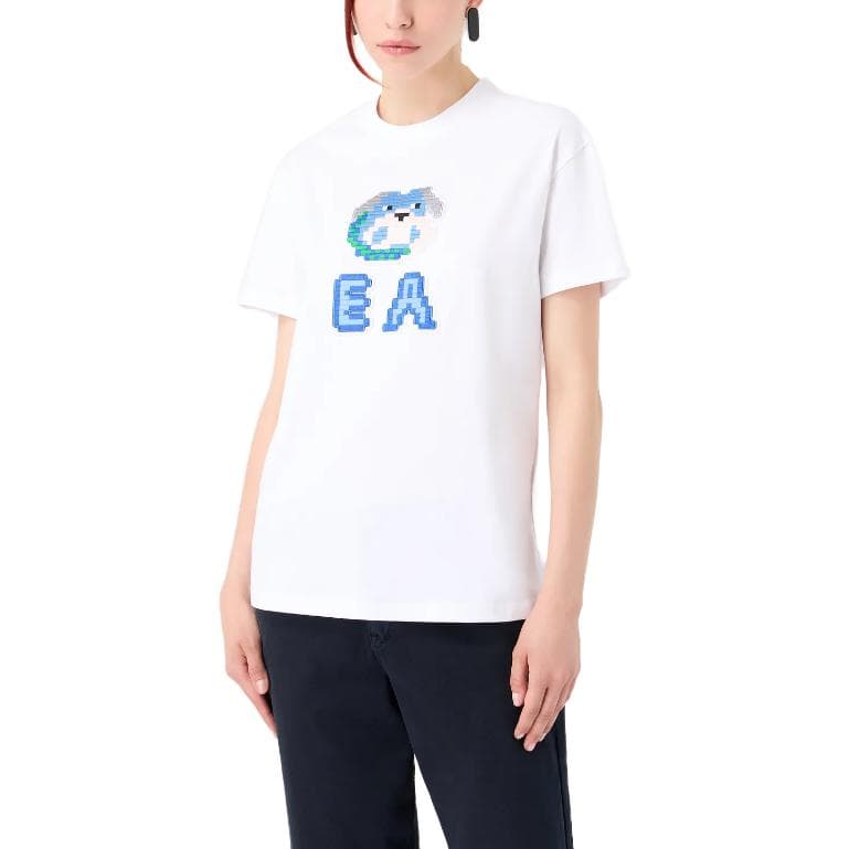 Футболка EMPORIO ARMANI EA7 T Рубашка Женская Розовая - изображение 3