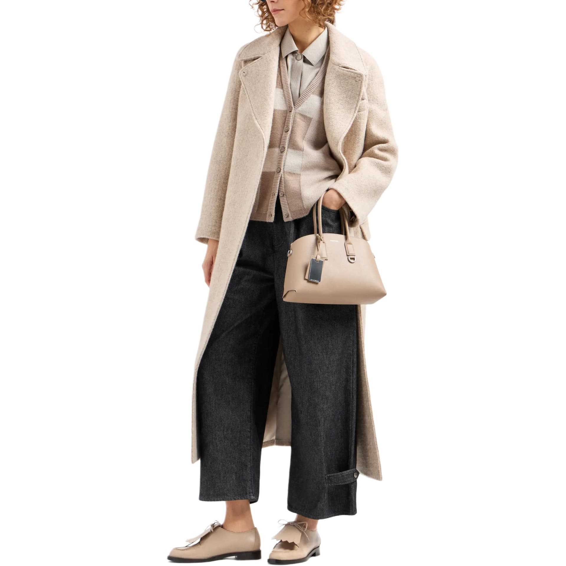 Кофта EMPORIO ARMANI FW24 Трикотаж Женский Бежевый - изображение 4