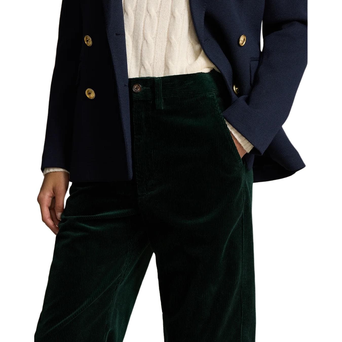 Штаны Polo Ralph Lauren FW24 Повседневные брюки женские Преппи зеленые - изображение 5