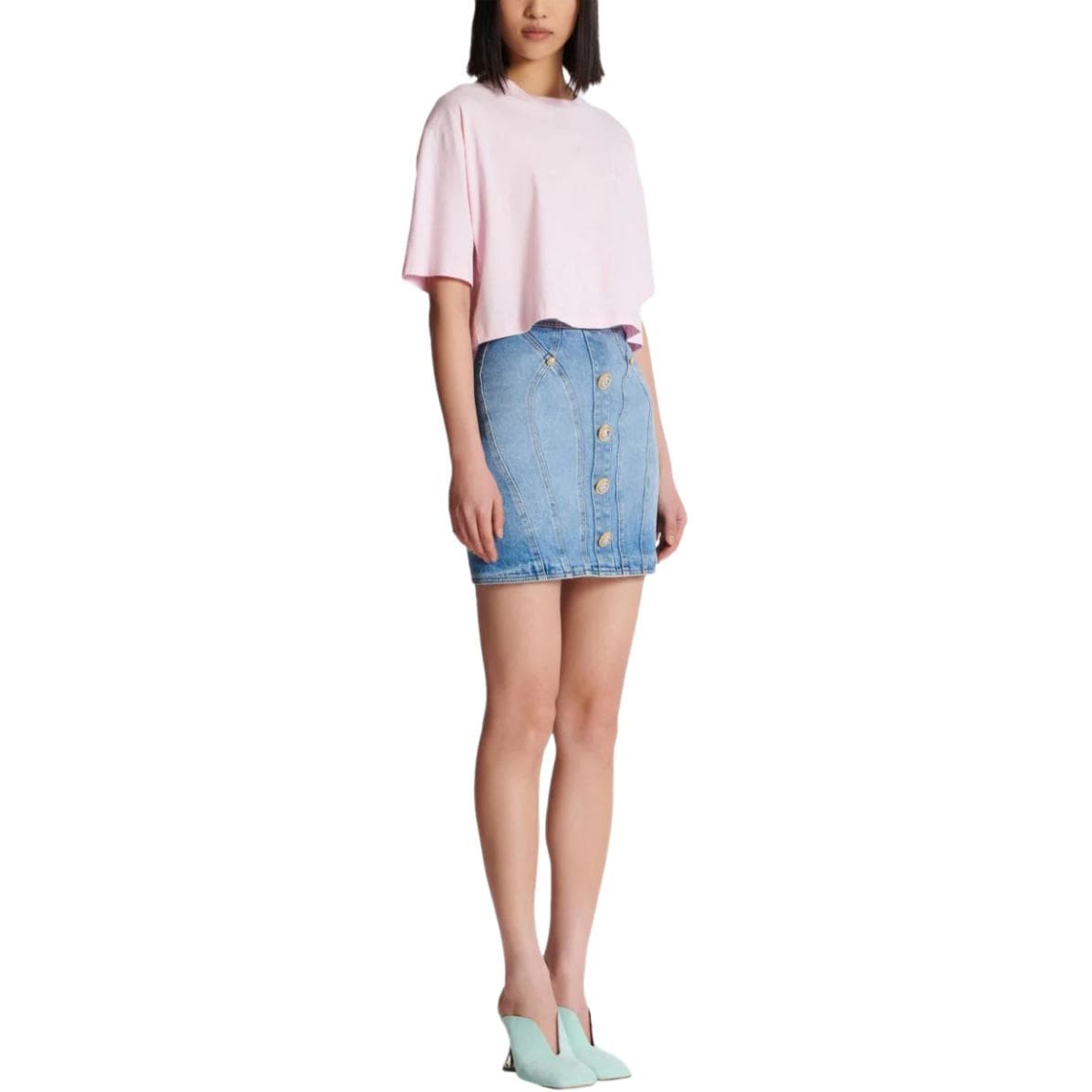 Футболка BALMAIN Розовые Женские Футболки - изображение 3