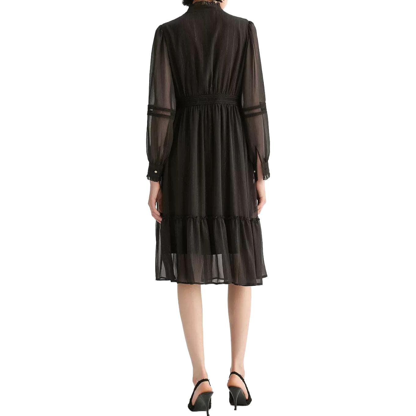 Платье KARL LAGERFELD Длинный Sleeved Платье Женские Черный - изображение 3
