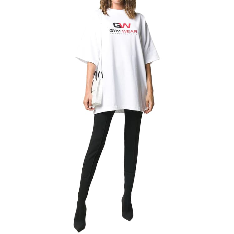 Футболка Balenciaga Logo Print T-Shirt White - изображение 5