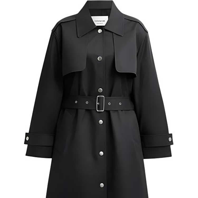 Coach FW24 Тренчкот Женские Промытый черный - изображение 2