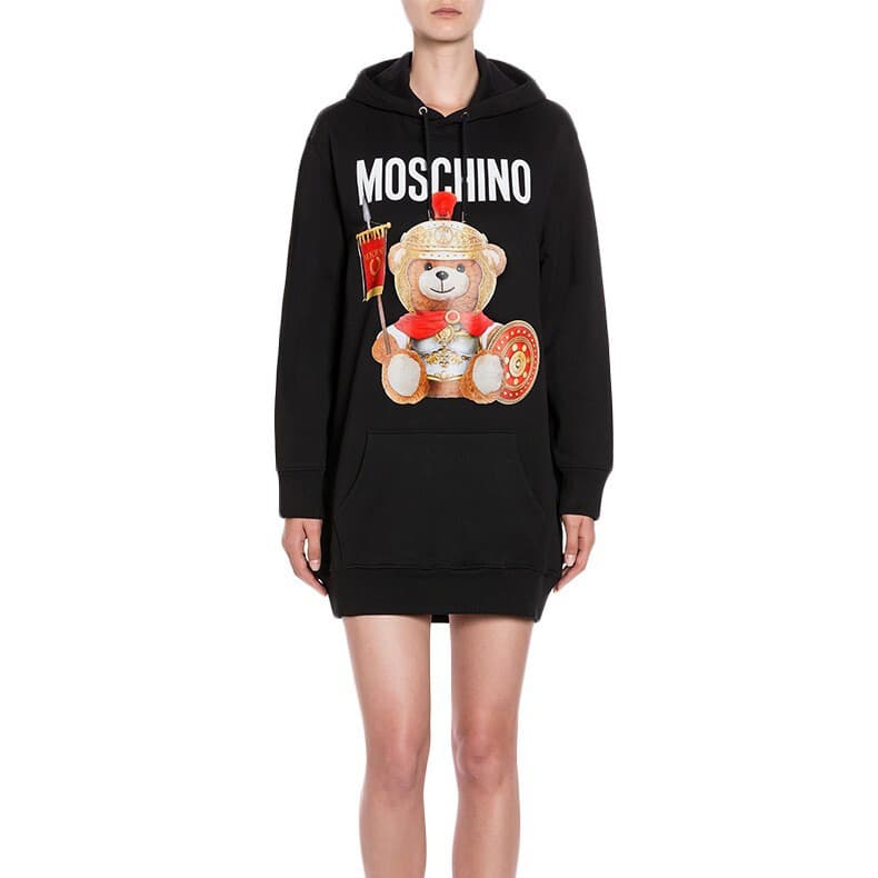 Платье Moschino Roma Teddy Bear Hoodie Dress Black - изображение 2
