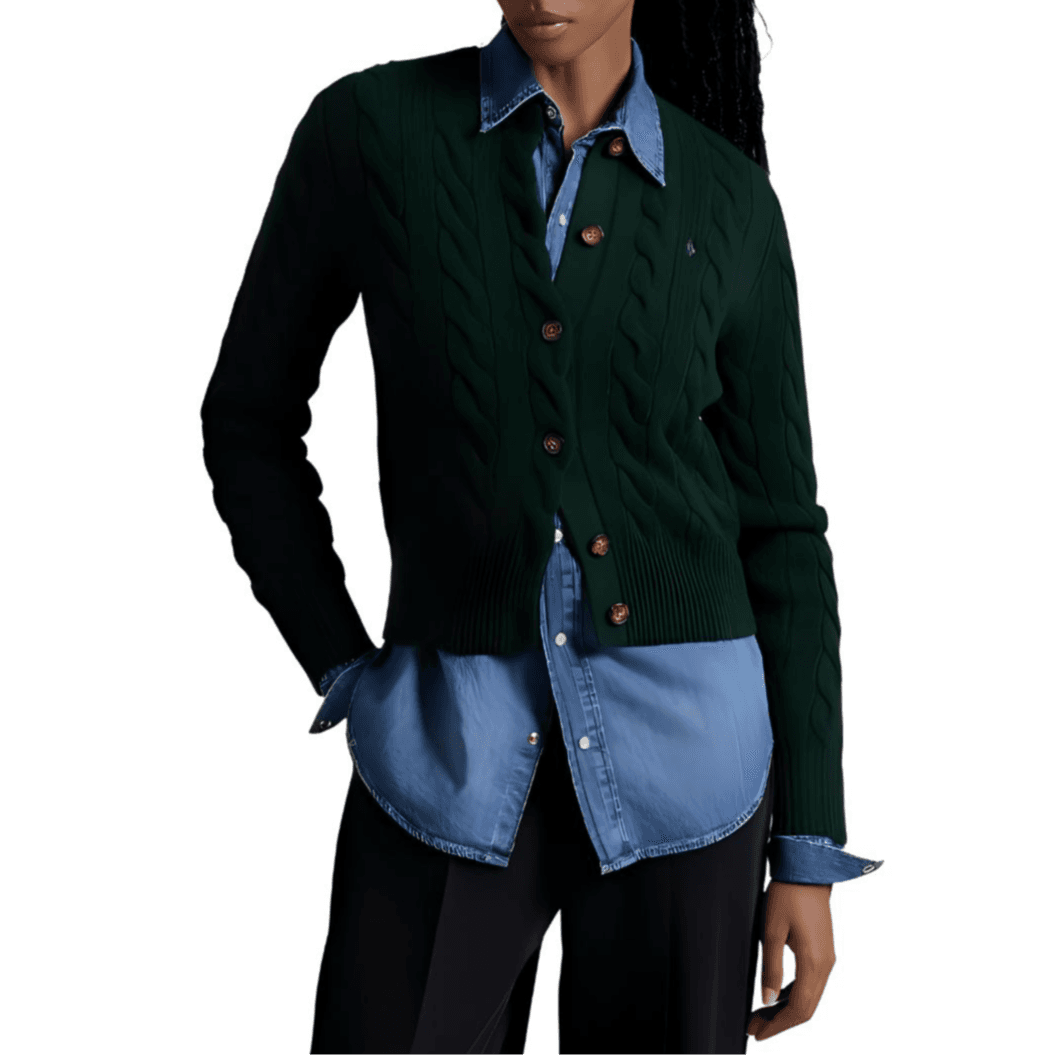 Кардиган Polo Ralph Lauren FW24 Свитер Стандартный размер Женские Зелёный - изображение 3