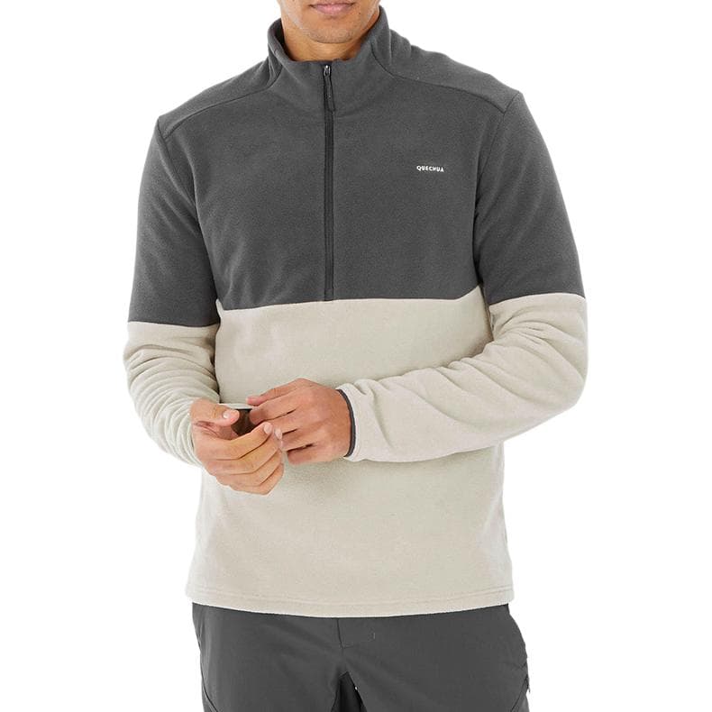 DECATHLON MH500 Флис Мужская Одежда Луна Бежевый Угольно-Серый - изображение 2