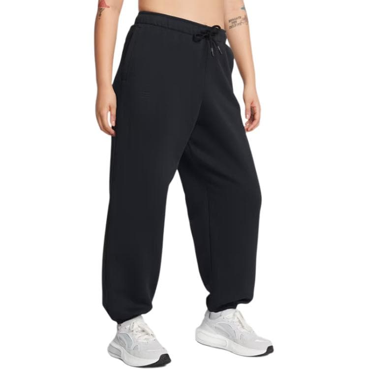 Штаны Under Armour IconWordmark Флис Oversized Вязаные Тренировочные Брюки Женские Черные - изображение 4