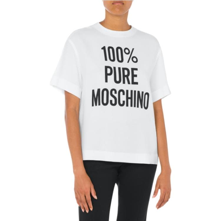 Футболка MOSCHINO 100 Pure Moschino Print Envers Satin T-Shirt T - изображение 2
