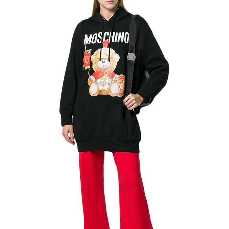 Платье Moschino Roma Teddy Bear Hoodie Dress Black - изображение 5