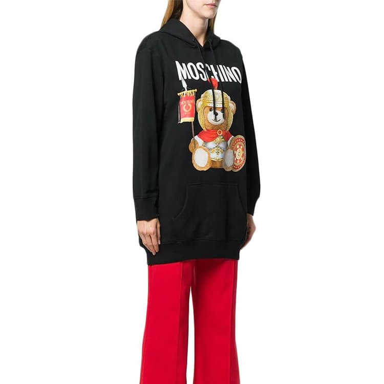 Платье Moschino Roma Teddy Bear Hoodie Dress Black - изображение 4