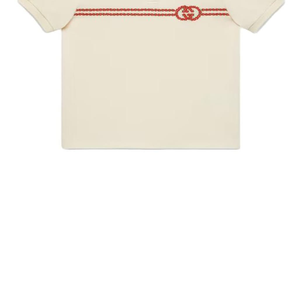 Футболка Gucci Logo Polo Kids Off-White - изображение 5