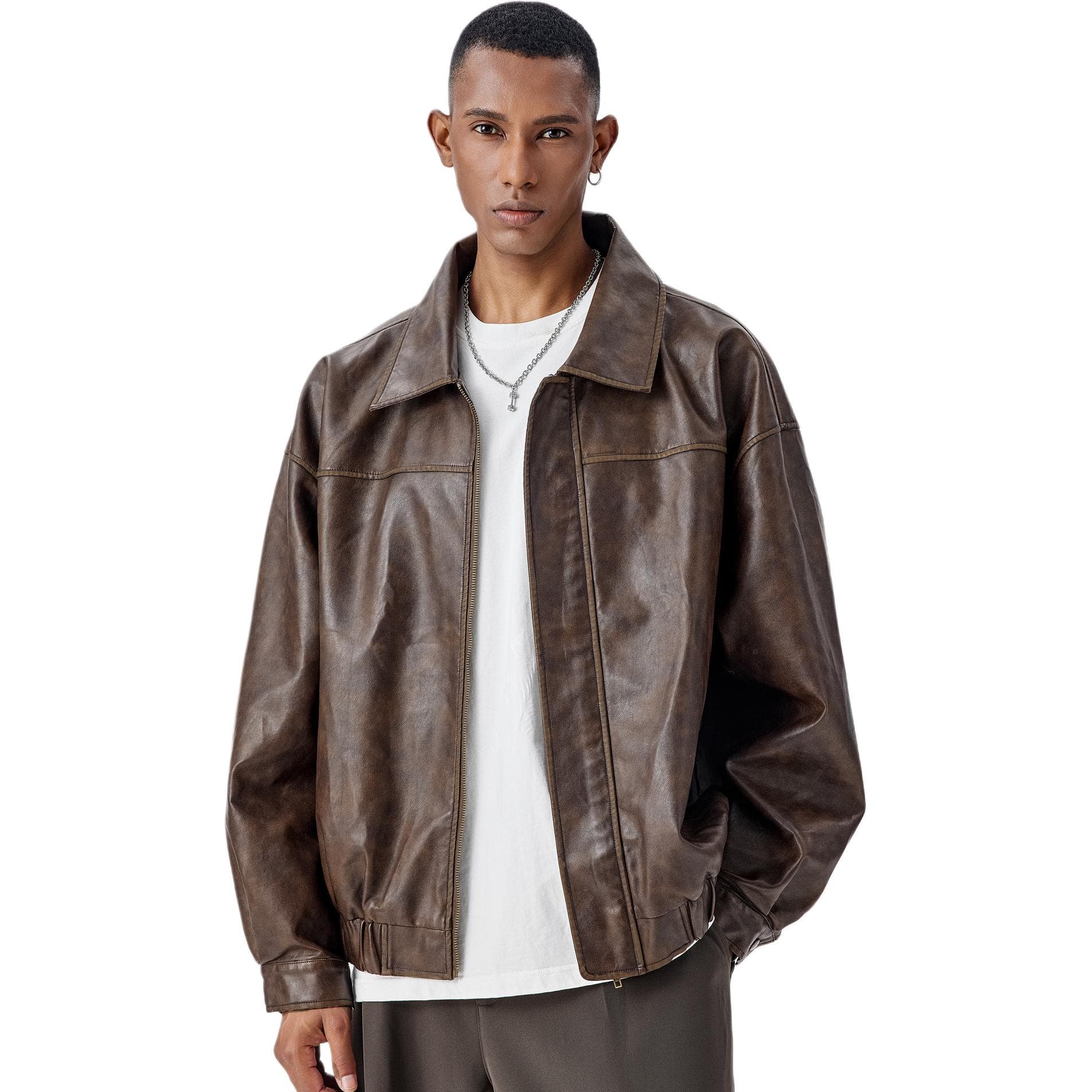 Кожаная куртки bodydream Vintage PU Jacket Deep Brown - изображение 1