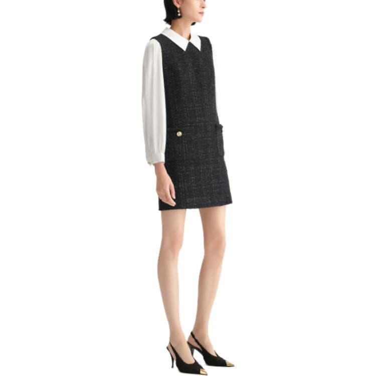 Платье KARL LAGERFELD Длинный Sleeved Платье Женские Черный - изображение 4