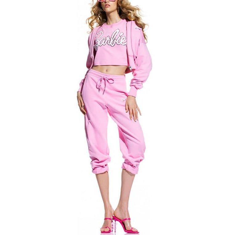 Штаны Zara X Barbie Вязаные Спортивные Штаны Женские Розовые - изображение 3