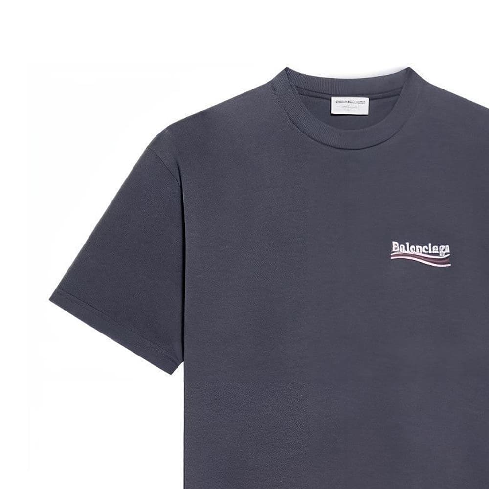 Футболка Balenciaga Logo Print T-Shirt Blue - изображение 5