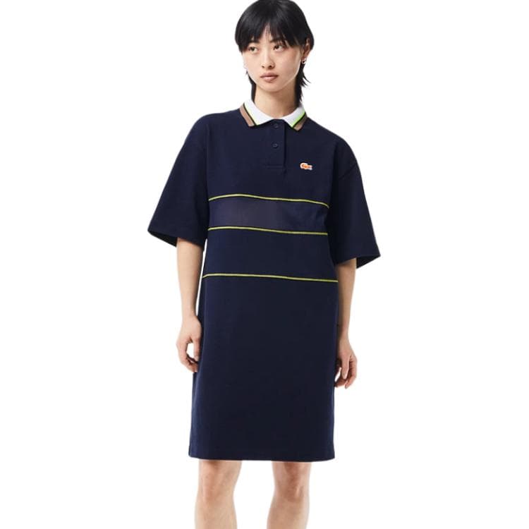 Платье LACOSTE Темно-синий Женские Платья с Коротким Рукавом - изображение 4
