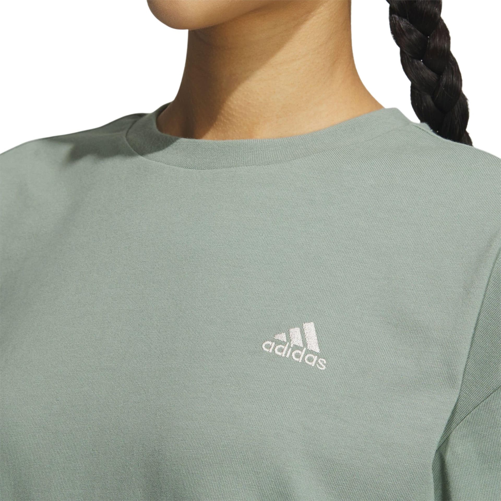 Футболка Adidas T-Shirt Женская Пыльно-Зеленая - изображение 5