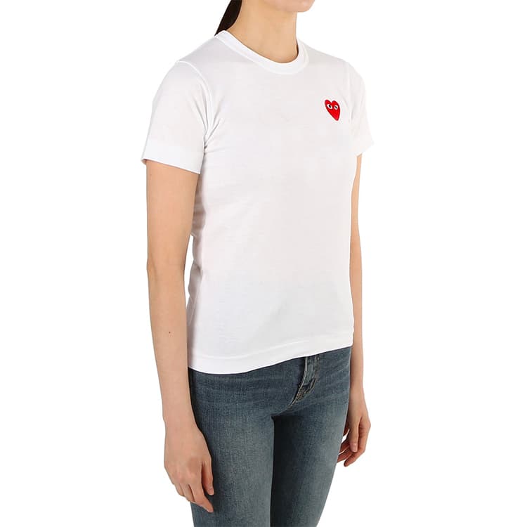 Футболка CDG Play Red Heart T-Shirt White - изображение 5