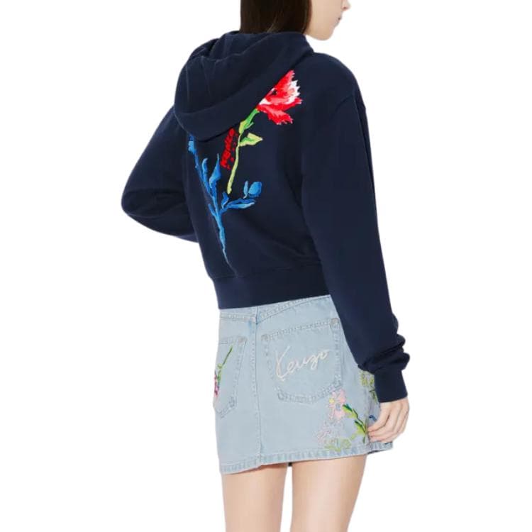 Куртка KENZO Drawn Flowers' Embroidered Sweatshirt - изображение 5