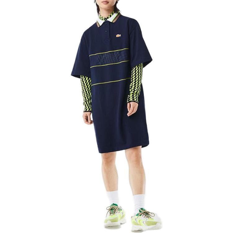 Платье LACOSTE Темно-синий Женские Платья с Коротким Рукавом - изображение 2