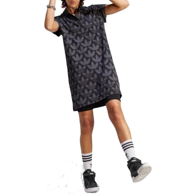 Платье Adidas Originals Короткое платье с короткими рукавами женское черное - изображение 3