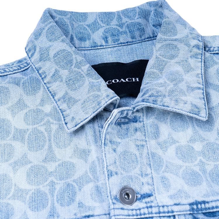Джинсовая куртка COACH Logo Print Denim Jacket - изображение 6