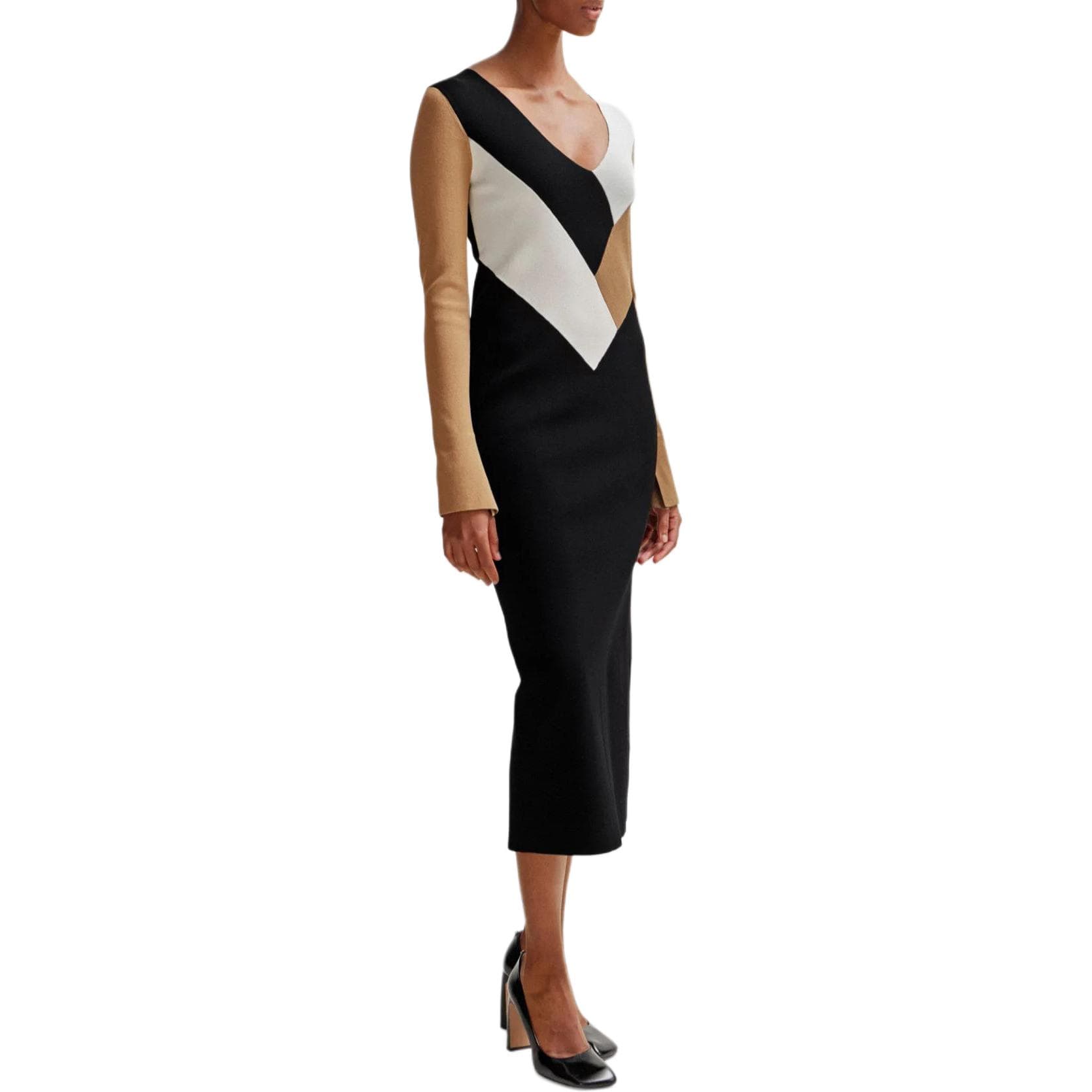 Платье HUGO BOSS Knitted Dress With Ribbed Structure And V Neckline V - изображение 4